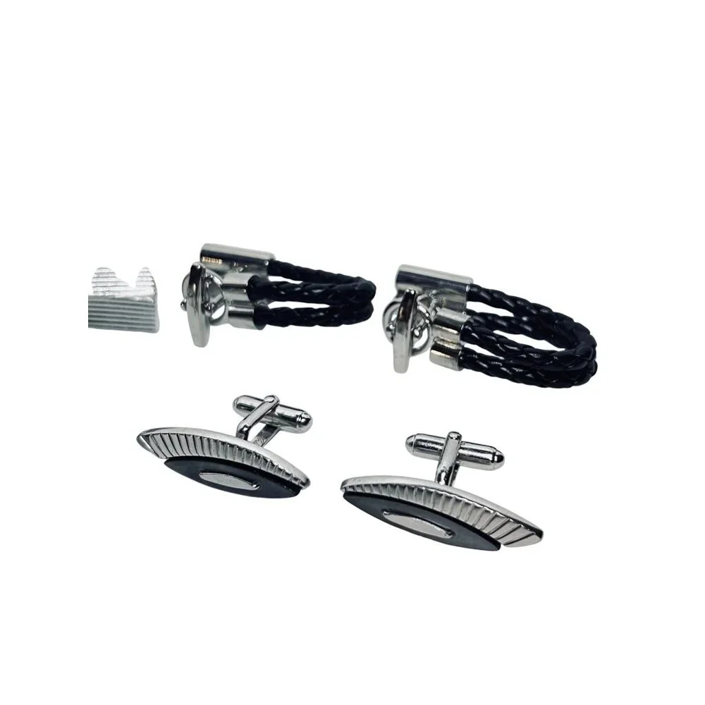 Lot Of 6 Silver Tone Cufflinks With Classic & Modern Designs (6141)